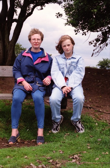 Emily and Jane On Bench
