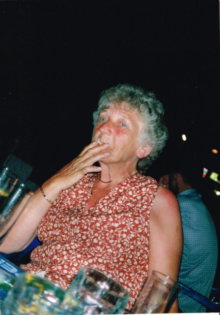 Mom having a fag  
