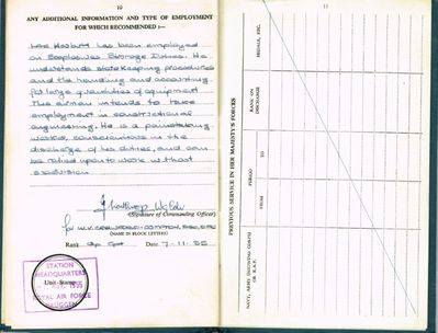 Dads RAF Certificate Of Service Pages 10-11~0
