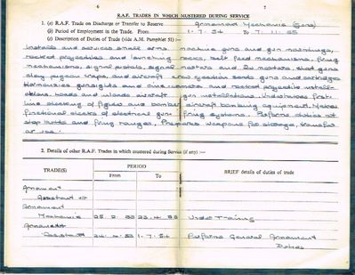 Dads RAF Certificate Of Service Pages 6-7~0
