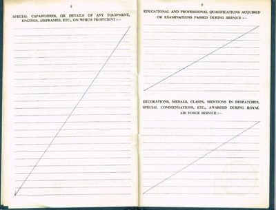 Dads RAF Certificate Of Service Pages 8-9~0
