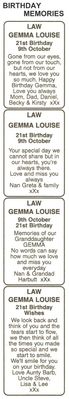 Gemma 21st Birthday Memories
