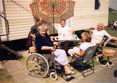 Audrey - Barbara - Steve - Sandra - Meg - Ron On Lounger At Brean

