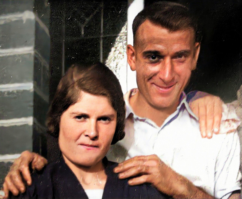 Violet Daniels nee Hawker 1906-1963 and Alfred Daniels 1903 - 1966-Colorized-Enhanced
