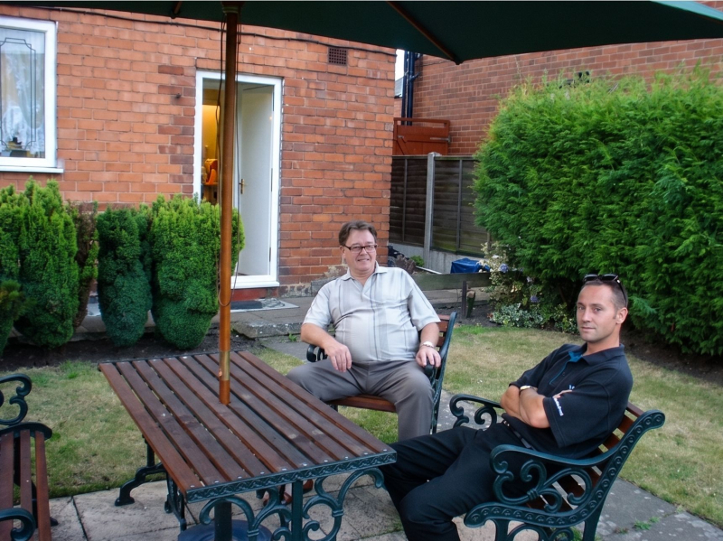Dad and Neil Johnstone - In Steve and Barbs Garden 2
