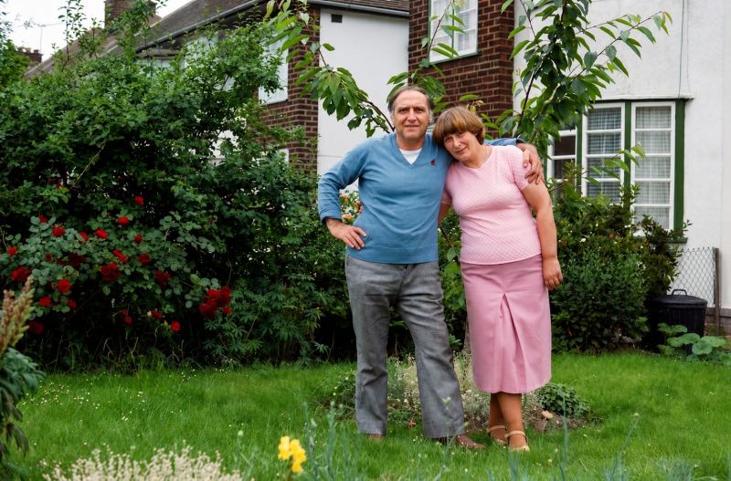 Ronald and Audrey In Front Of Cherry Tree - Front Garden 60 Boundary Avenue - 2
