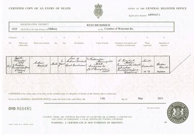 Arthur Harbutt  19231929 Death Cert

