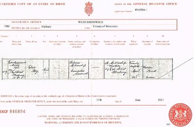 Elsie May Millership Dads Half Sister 22nd March 1916
