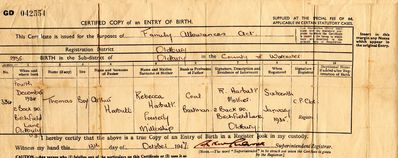 Thomas Harbutt Copy Of Birth Certificate 04 12 19

